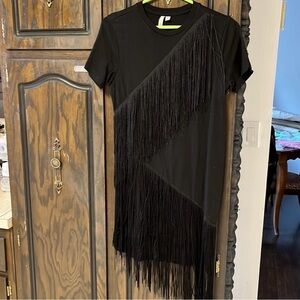 ASOS Black fringe dress